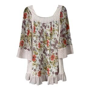 Jovovich Hawk For Target Women's Floral Boho Ruffle Shift Dress - Size Medium